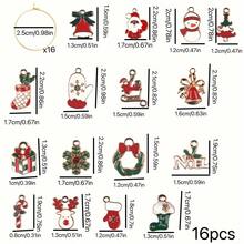Christmas Theme Wine Glass Charms, Wine Glass Markers For Identifying Stemware, Wine Charms, Wine Tasting Party Decoration Set 16pcs, Gift For Wine Lovers - Multicolor - View 4