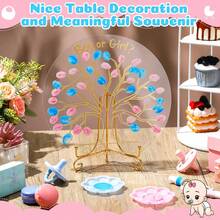 Gender Reveal Fingerprint Tree Boy Or Girl Party Ideas Baby Shower Guest Book Party Game Gender Reveal Party Supplies For Baby Shower He Or She Party Keepsake(Classic) - Multicolor - View 4