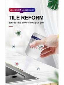 1pc Ceramic Tile Grout Filler, Waterproof & Mold-Resistant, White Grout Sealant For Kitchen & Bathroom