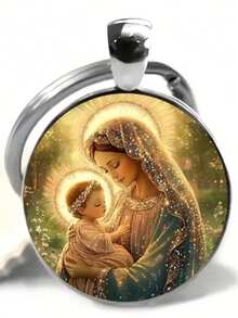1pc Vintage Virgin Mary Key Chain, Fashion Accessory For Men And Women, Ideal Gift For Birthday, Christmas And Friends Gift Ideas Bag Accessories Lanyards With Id Holder Car Accessories Bag Charms