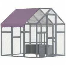 PawHut Large Walk In Chicken Run For 6-8 Poultries, 1.7 X 1.8 X 1.8 M - Grey - View 2