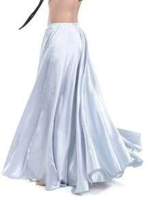 Fashion Dance Maxi Skirt, Women's Satin Double Slit Flared Skirt, Suitable For Belly Dance, Flamenco, Rock - Multicolor - View 17