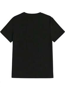 A Printed T-Shirt Printed With Retro Rock Band Round Neck Short Sleeve, Summer Round Neck Polyester Top, Pop Music, Rock Songs, Heavy Metal Band, Punk Band, Etc., Retro , Men's Top Clothing, Summer Essential Travel Date Seaside Holiday Gift - 黑色 - 查看 2