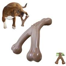 Durable Y-Shaped Nylon Bone Dog Chew Toy, Suitable For Intense Chewing, Indestructible Dog Toy - Brown - View 2