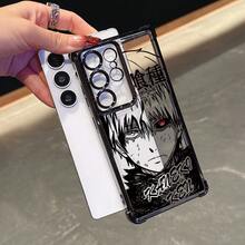 Funda de teléfono de anime masculino G-Ghoul de ojos rojos de moda para Samsung Galaxy A73 A56 A55 A54 A53 A52 A51 A36 A35 A34 A33 A32 A26 A24 A23 A22 A16 A15 A14 A13 A12 A06 A05s 4G 5G con marco electrochapado y cubierta trasera transparente anti-caída - Mezcla de colores - Ver 4