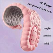 1pair Women's Comfort Insoles, Soft Elastic Breathable Inserts, Customizable Size For Sports & Casual Shoes, Sweat-Absorbent, Pink - Available In Sizes 35-45 (9-10.63 Inches)