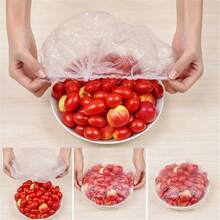 100 Disposable Food Covers, PE, Strong, Elastic, Airtight, For Leftovers/Fruits, Dust/Insect-Proof, Kitchen Storage Essential. - Clear - View 4