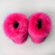 Women's Faux Fur Boots Fluffy Mid-Calf Fuzzy Winter Snow Boots Outdoor Flat Shoes-20256688 - Màu Hồng Tươi - Xem 8
