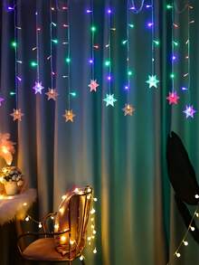 1 件大号雪花冰柱灯串、窗帘灯、现代 LED 冬季仙女灯、仙女灯窗帘、雪花窗帘灯、96 LED USB 供电仙女灯串、8 种模式、透明塑料、暖光、LED 窗帘灯、窗帘灯串、窗帘仙女灯