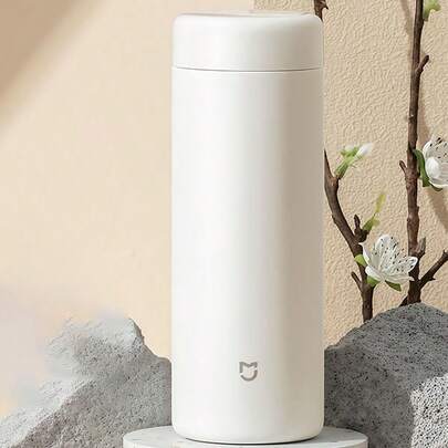Xiaomi 350ml 316 Stainless Steel Portable Water Bottle For Men And Women, Simple Design, Heat And Cold Insulation, Portable Tea Cup For Car And Office Use, White