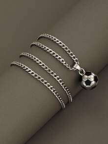 1 chiếc dây chuyền mặt dây chuyền hình quả bóng đá phong cách hip-hop sáng tạo dành cho người yêu bóng đá, làm bằng thép không gỉ, phù hợp với trang phục đường phố cho bé trai, quà tặng sinh nhật cho trẻ em, trang sức tinh tế. - Nhiều màu - Xem 5