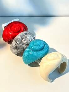 1pc Exaggerated Thick Jewelry Bracelet, Ocean Series Seashell Design, Everyday Wear, Elegant Luxury Unique Gift For Friends