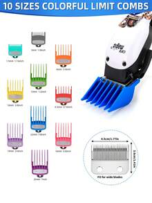 10pcs Universal Hair Clipper Guard Comb Guide Comb Accessory Set, Compatible With Hair Clippers, Hair Clipper Combs, Hair Guide Combs, Back To School, Travel Vacation Essentials, Women's Hair Styling Accessories - Multicolor - View 2