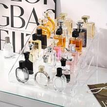 1 suport acrilic pentru cosmetice, raft de depozitare cu mai multe niveluri pentru parfum, îngrijirea pielii, articole de machiaj, suport robust în formă de piramidă pentru sufragerie, baie, dormitor, decor pentru casă