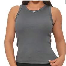 Women's Ribbed Tank Top Candy Blogger Fashion - Gris - Ver 2