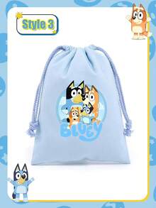 Bluey حقيبة ظهر بسحاب مزدوج بطبعة كرتون بلوي، حقيبة قماش للطلاب، حقيبة مدرسية خفيفة الوزن، حقيبة سحاب مزدوجة، حقيبة مدرسية كرتونية سعة كبيرة، حقيبة تخزين خفيفة الوزن بسحاب، مناسبة كهدية احتفالية لعيد الهالوين وعيد الشكر والكريسماس وتجمعات العائلة والأصدقاء