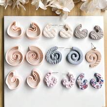 Set de 2 cortadores de arcilla polimérica para hacer aretes de aro, molde de arcilla suave diseñado para hacer collares y colgantes hechos a mano