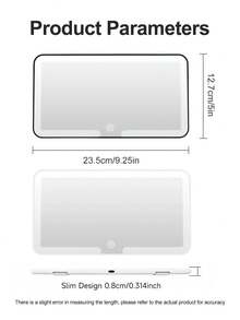 3-Mode Lighted Vanity Visor Mirror, Rechargeable Adjustable Brightness Touch Control Travel Makeup Mirror, Suitable For Trucks And SUVs - Style a - View 4