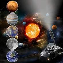 3/6/10 件 LED 星空和星系投影灯，带行星、月亮、地球、木星、仙女座等，360° 旋转，桌面装饰灯，适用于卧室天花板、照片背景、情人节、求婚、婚礼、露营、万圣节、圣诞节装饰 - ABS 机身，无需电池，通过插入式电源供电 - 黑色 - 查看 2