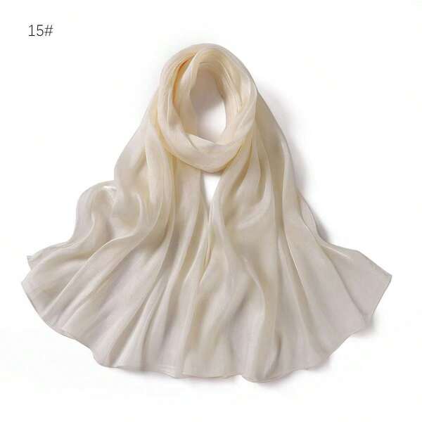1 Stück eleganter einfarbiger Polyester-Schal, geeignet für alle Jahreszeiten