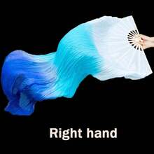 Un set di 2 ventagli da danza sfumati - uno per ogni mano, che passano dal blu al bianco, perfetti per esibizioni e pratica, un regalo ideale per San Valentino, Ringraziamento, Natale e Capodanno