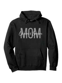 Football And Cheerleading Mom Hoodie - 黑色 - 查看 1