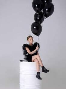 Young Girl Tulle Cap Sleeve Party Dress, Elegant Princess Dress Suitable For Girls As Flower Girl Dress, Birthday Gift, Wedding, Banquet, Prom, Party, Holiday Celebration