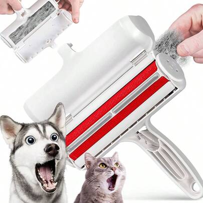 Pet Hair Remover And Reusable Plush Roller - Cat And Dog Hair Remover Suitable For Furniture, Sofas, Carpets, Clothes, And Bedding - Portable Multi Surface Hair Removal Tool Universal Reusable Dog And Cat Hair Remover, Pet Hair Remover, Plush Remover
