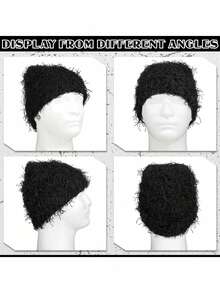 4 件/2 件/1 件破洞针织帽毛绒冬帽加厚保暖毛线帽雪地帽骷髅头男士户外滑雪针织帽秋季装备