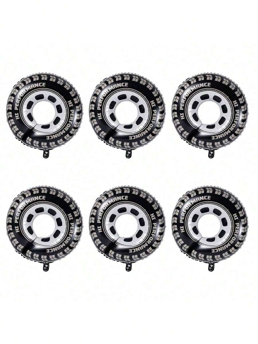 Bóng bay họa tiết lốp xe đen trắng, trang trí tiệc chủ đề xe đua, bóng bay hình lốp xe mô tô địa hình, thích hợp cho tiệc sinh nhật, sự kiện đua xe địa hình, hoàn hảo cho các lễ kỷ niệm theo chủ đề ô tô và tiệc xe go-kart.