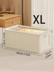 2 piezas Cajas de almacenamiento plegables de tela beige, adecuadas para vaqueros, suéteres y otras prendas, cajas de almacenamiento decorativas para el armario, decoración de otoño, decoración del hogar, decoración del dormitorio - Beis - Ver 12