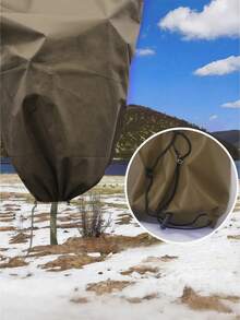 Winter Plant Cover With Drawstring Zipper - Windproof, Breathable Frost Protection For Trees & Shrubs, For Season Extension & Frost Protection,Sun, Bird & Insect Guard - Easy-On Drawstring Design