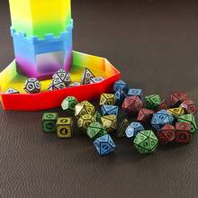 7pcs Polyhedral Dice Set With Velvet Bag, Tabletop RPG Accessories, Perfect Christmas/Halloween Gift For Friends - Multicolor - View 2
