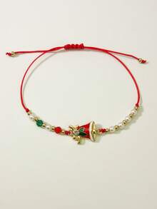 1/6/12 件 3D 圣诞手链套装、手工编织手链首饰套装、圣诞老人圣诞礼物、圣诞树、花环、拐杖糖、手套、铃铛、雪花、蝴蝶结和其他圣诞元素、女士多层手链、手链吊坠、可调节串珠手链、Y2K 手链 - 款式3 - 查看 13