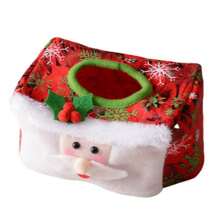 1 pieza Cubierta de caja de pañuelos de Navidad de estilo nuevo, centro de mesa decorativo navideño, suministros navideños, también se puede usar como caja de regalo de Navidad