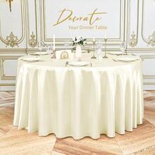 Paquete de 6 manteles redondos de color marfil mantel de tela de saten de 120 pulgadas para mesa redonda resistente a las arrugas lavable ropa de mesa de seda brillante para bodas fiestas mesas - Marfil - Ver 5