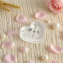 Personalized Heart Shaped Acrylic Wedding Ring Box, Elegant Engagement Ring Keepsake Container, Unique Gift For Bride, Proposal Box, Engagement Keepsake, Timeless Keepsake - Clear - View 9