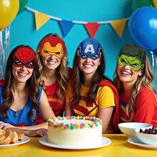 Marvel 8 件，超级英雄蜘蛛侠，派对摄影道具，纸质眼镜，英雄主题眼部配饰，派对用品，超级英雄纸质眼镜，生日派对摄影道具礼物，适合作为生日礼物、万圣节、圣诞节、毕业季、派对装饰、节日派对必需品（款式随机） - 彩色 - 查看 3