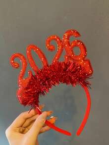 1个/3个/4个装饰发箍，2026新款装饰发饰发箍，适合新年、除夕、圣诞节、节日装饰，适合派对、聚会，发带，发箍，女士头饰 - 彩色 - 查看 13