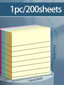100/200sheets Line Sticky Notes 4 Colors Portable Student Note Marker Writing Sticky Notes, Self-Adhesive Easy To Apply Notepad Office, Home, School Big And Small Two Styles, Office Small Helper,School Supplies,Back To School