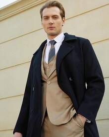 Men's Slim Fit 3 Piece Suit, One Button Solid Blazer Business Party Jacket Vest Pants Sethalloween - màu nâu - Xem 7