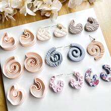 Set de 2 cortadores de arcilla polimérica para hacer aretes de aro, molde de arcilla suave diseñado para hacer collares y colgantes hechos a mano