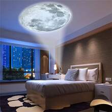 3/6/10 件 LED 星空和星系投影灯，带行星、月亮、地球、木星、仙女座等，360° 旋转，桌面装饰灯，适用于卧室天花板、照片背景、情人节、求婚、婚礼、露营、万圣节、圣诞节装饰 - ABS 机身，无需电池，通过插入式电源供电 - 黑色 - 查看 3