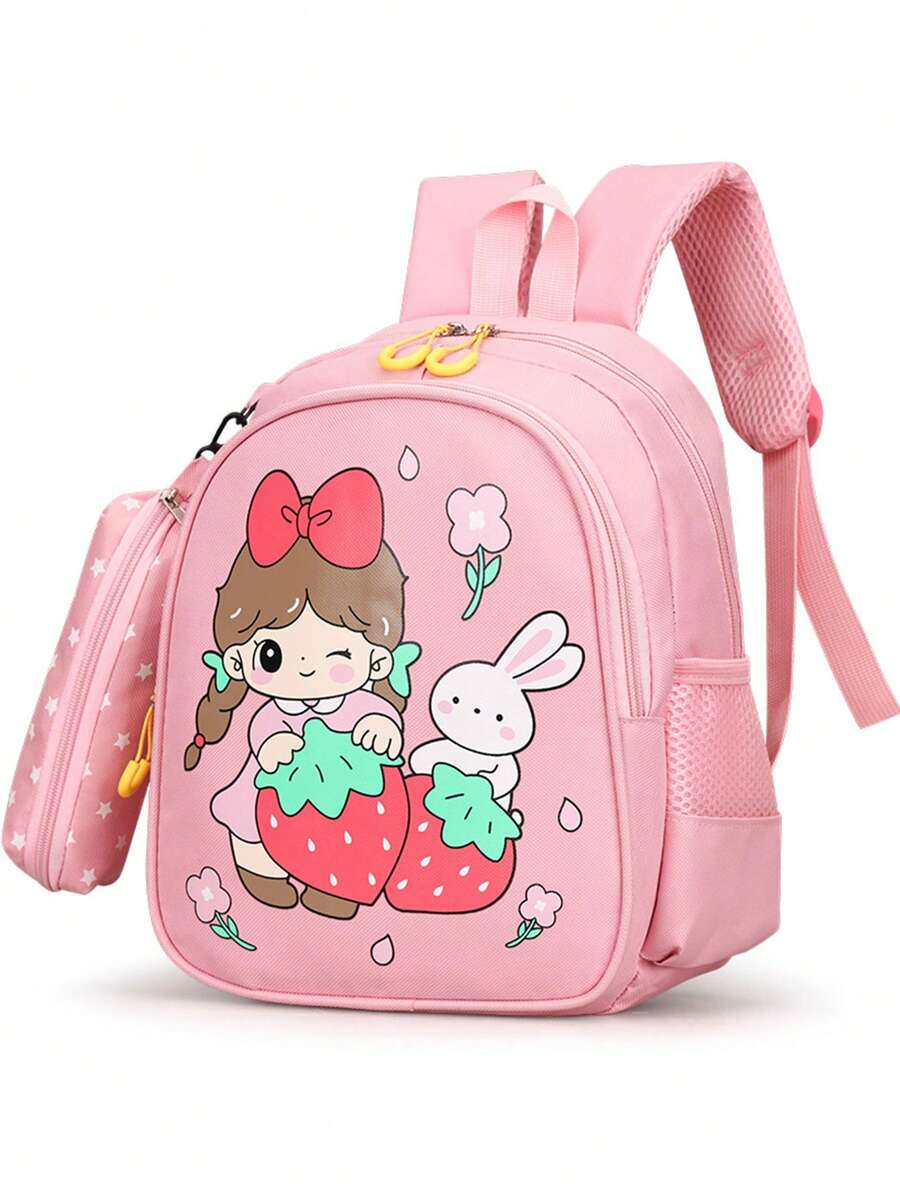 New Fashion Cartoon Backpack With Small Pouch