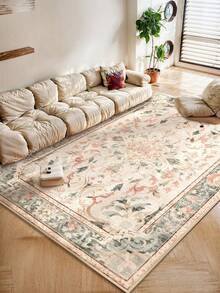 1 Stück hellrosa Wohnzimmer Großer Teppich, bohemian-retro Stil, Flaumiges Material mit 10mm Dicke, weich und angenehm anzufassen, leicht zu pflegen, wasserfest und fleckabweisend, rutschfeste Rückseite, Teppich für Lobby, Schlafzimmer, Wohnzimmer, Badezimmer, Küche, Esszimmer, Büro, Raumdekoration und Fußmatte, für Feiertage.