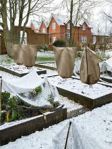 Winter Plant Cover With Drawstring Zipper - Windproof, Breathable Frost Protection For Trees & Shrubs, For Season Extension & Frost Protection,Sun, Bird & Insect Guard - Easy-On Drawstring Design