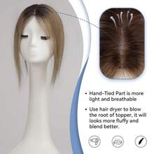 Human Hair Topper For Women 3.5*4 Inch Real Human Hair 10 Inch Top Hairs Extensions Pieces Upgrade Lace Base Toppers
