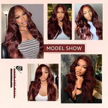 bling hair 13x4 Reddish Brown Lace Front Wigs Human Hair 13x6 Body Wave Lace Front Wig 200% Density # 33  Wigs Human Hair With Baby Hair Pre Plucked 22 24 26  Inch,13x4 Reddish Brown Lace Front Wigs Human Hair Pre Plucked Straight Wigs Human Hair - 33# - 查看 10
