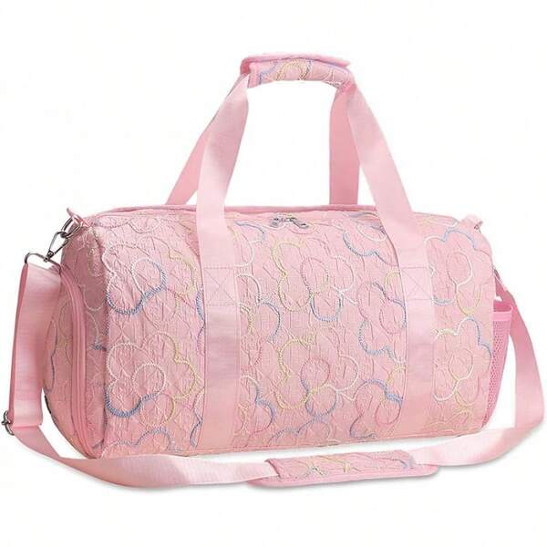 Gym Travel Duffle Bag For Girls - Gymnastics Sports Dance Bag With Shoe Compartment & Wet Pocket Unicorn Kids Travel Bag Teens Weekender Sleepover Carry