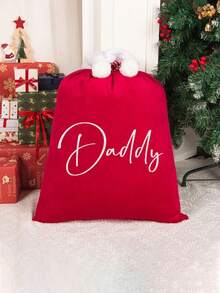 Personalized Christmas Party Gift Bags, Customized Large Santa Claus Gift Bags, Christmas Velvet Gift Bags, Santa Claus Gift Bags With Names, Holiday Gift Bags In Green, Red, Gray, Purple, Pink, Blue, Customized Large Santa Bags With Names, Velvet Christmas Gift Bags, Christmas Eve Bags, Holiday Gift Bags - Multicolor 5 - View 3
